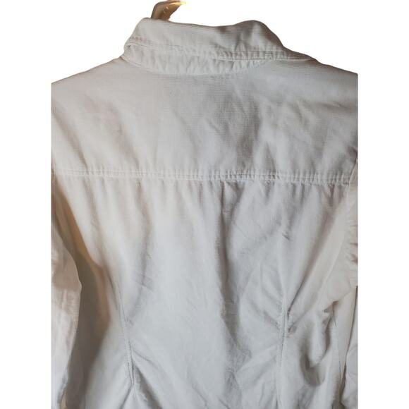 C.P.W. White Corduroy Button Down Top, Large - Picture 4 of 5